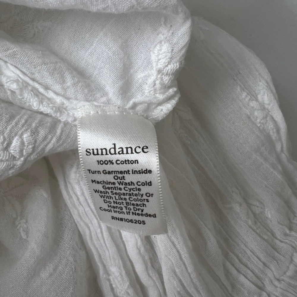 Sundance Ruffled Embroidered Sheer Cotton Gauze Coquette Top Sz S Petite *note - Picture 10 of 10